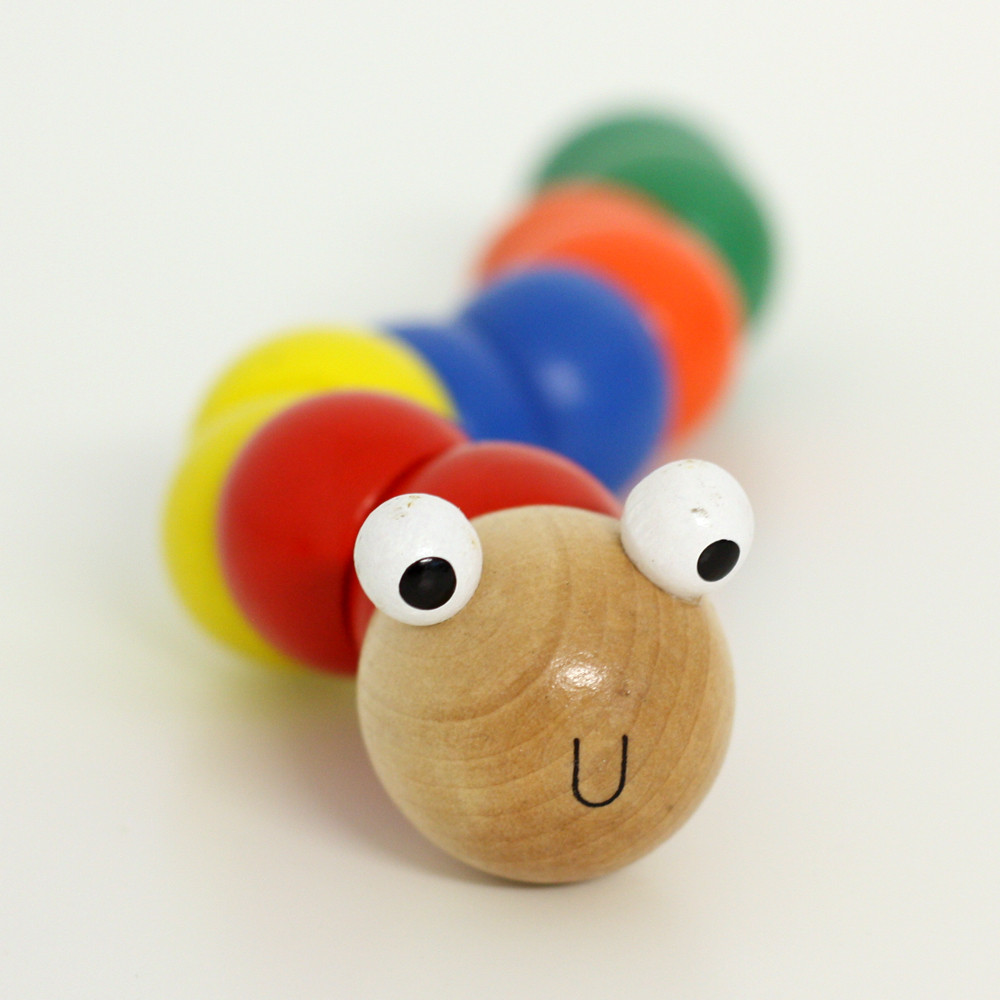 wooden worm toy