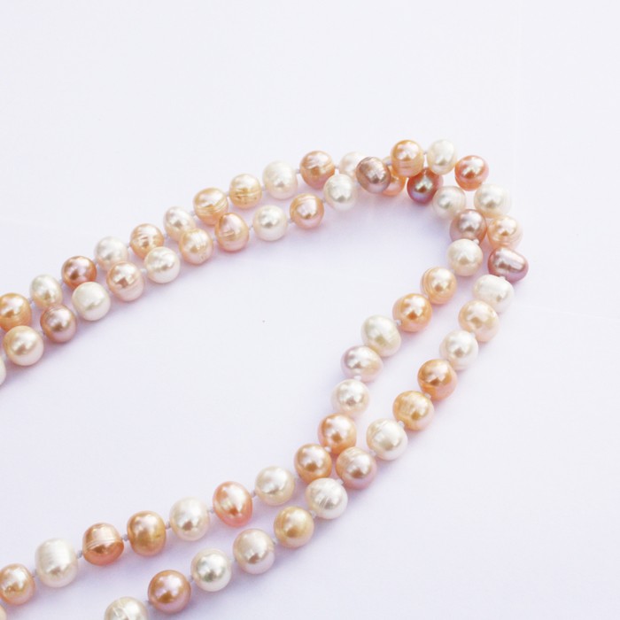 freshwater pink pearls, wedding jewellery