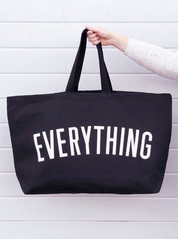 really big everything bag in black