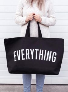 really big EVERYTHING canvas bag in black