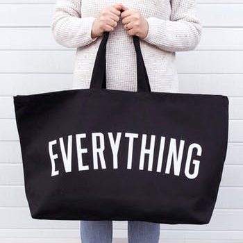 really big EVERYTHING canvas bag in black