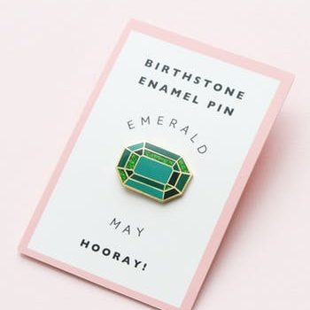 May birthstone emerald pin