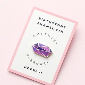 February Birthstone Pin - Amethyst