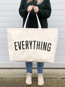 white really big everything canvas bag