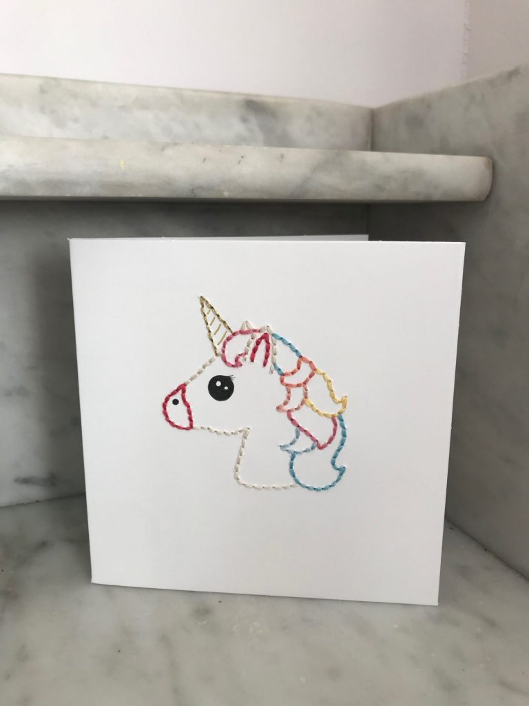 Handmade Rainbow Unicorn Card