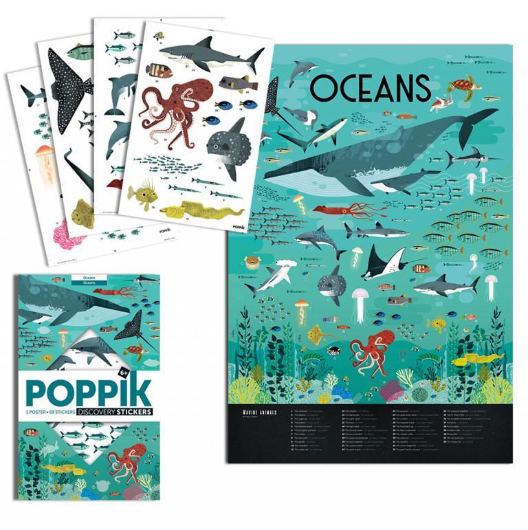 poppik screen free ocean sticker poster