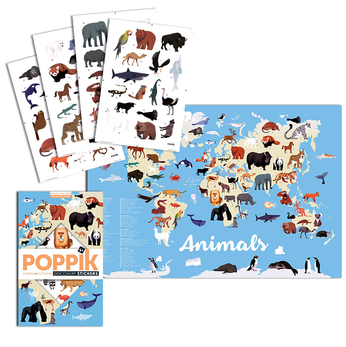 Poster World Map | Easy Educational Game | Poppik Stickers