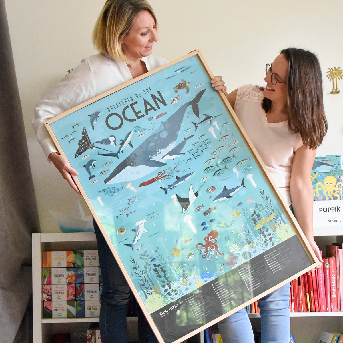Poppik Sticker Poster - Ocean Animals - Screen Free Activity - Poppik Sticker Poster - Ocean Animals - Screen Free Activity -