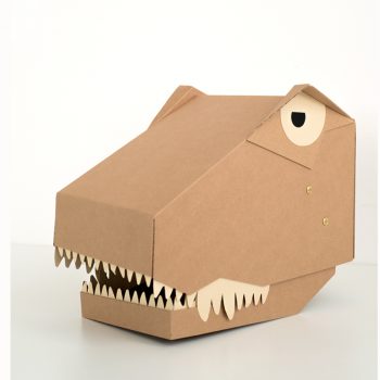 cardboard dinosaur head