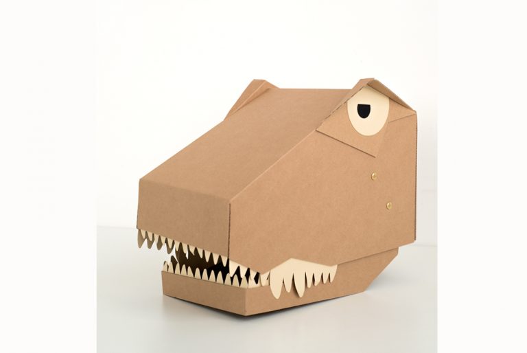 cardboard dinosaur head