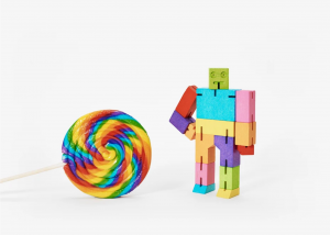 medium rainbow cubebot rainbow robot