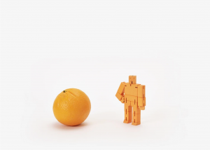cubebot orange robot toy