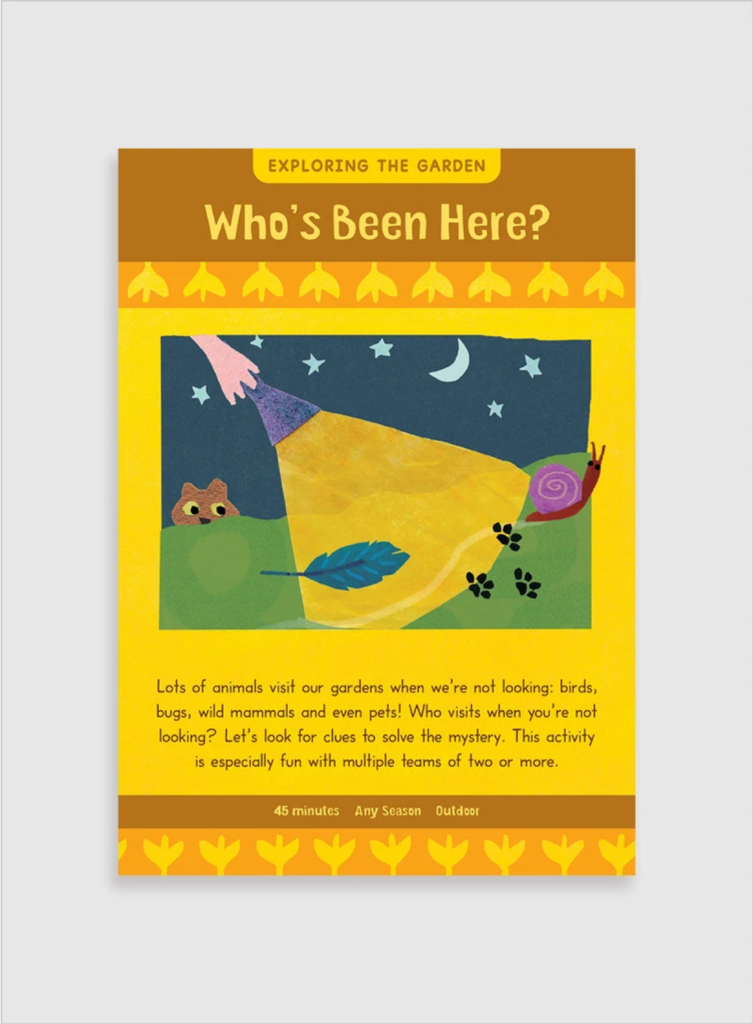 kids garden activity card