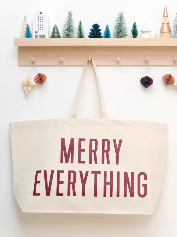 Merry Everything oversize canvas bag