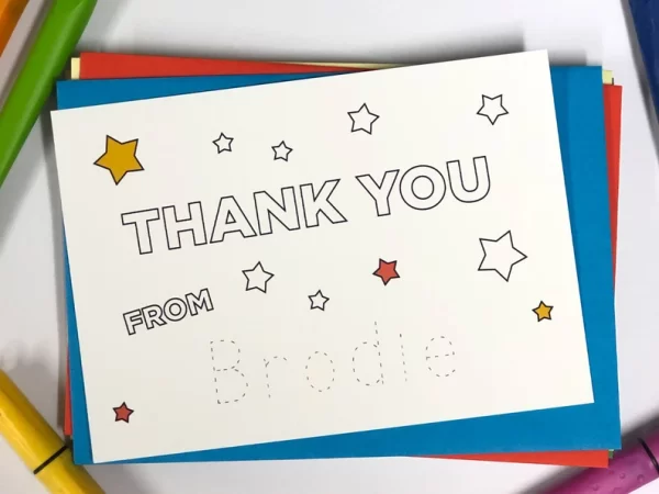 personalised thank you cards for kids