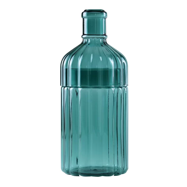 teal green vase with removeable lid
