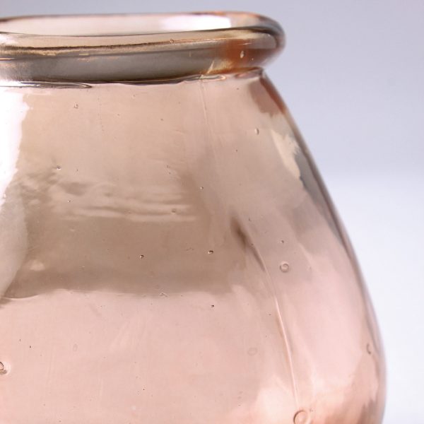 Dusky Pink Glass Jar