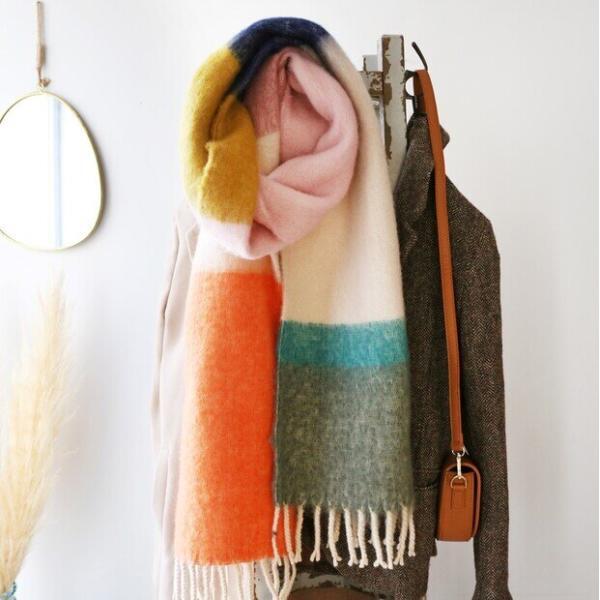 colour block blanket scarf