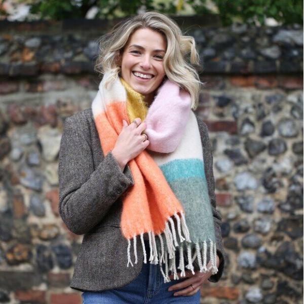 colour block blanket scarf