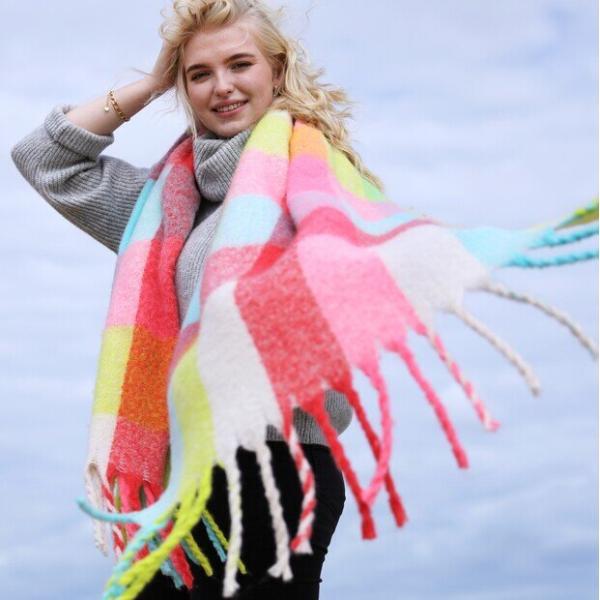 Neon oversized blanket scarf