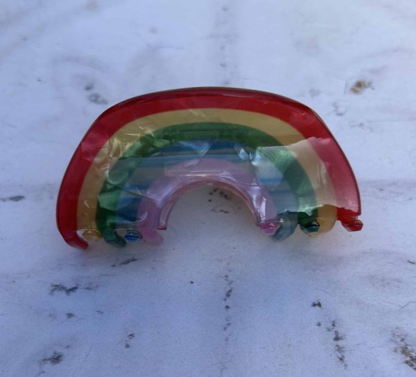 Rainbow claw hair clip