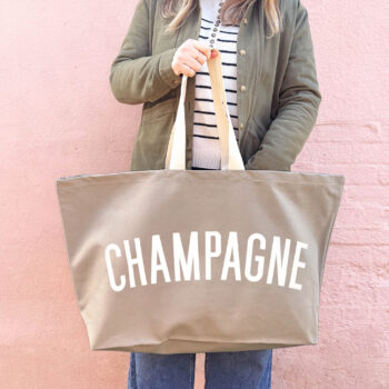 Champagne canvas tote bag