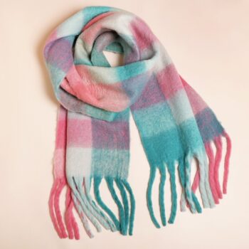 Pink and Blue Ombre Blanket Scarf