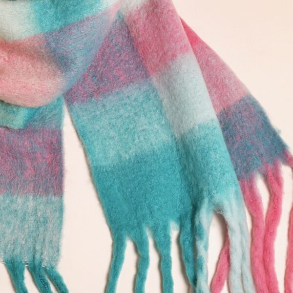 Pink and Blue Ombre Blanket Scarf